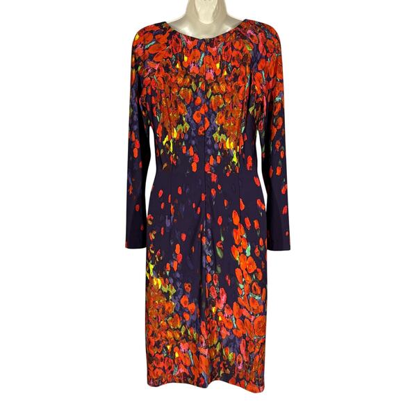 David Meister Faux Wrap Art Print Dress Long Sleeve Event Dinner Date - 6 - Picture 7 of 8